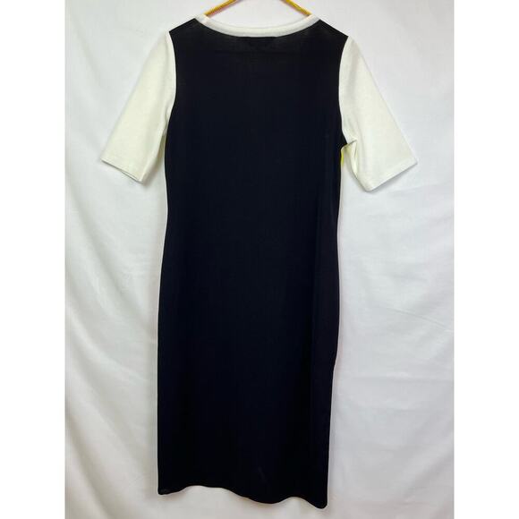 Exclusively Misook Women's Size Small White/Yellow/Orange Color Block Dress - Picture 6 of 6